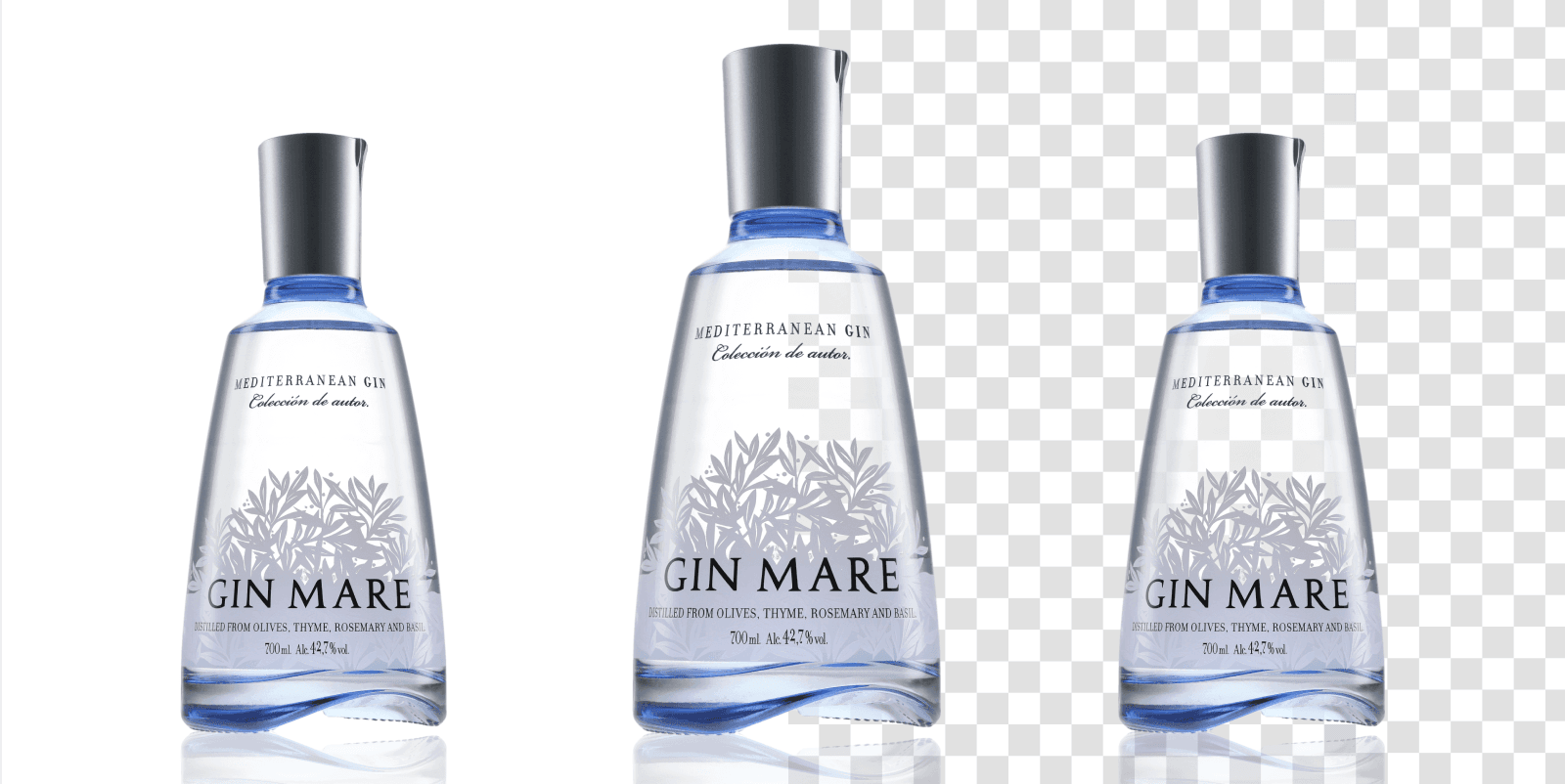orbitvu station feature iq mask 2.0 example on gin bottle